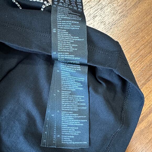 Sandro Diamond Cropped Black T-shirt, Short Sleeves, size 1 small - Picture 10 of 12